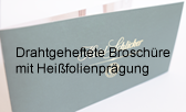 Drahtgeheftete Broschüre mit Heißfolienprägung